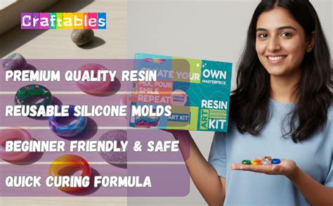 Craftables Ultimate Resin Art Kit with Molds | Create Geode Coasters ...