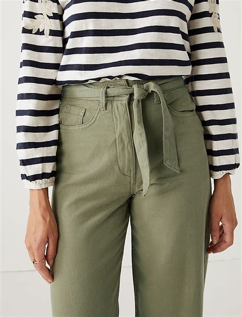 Buy Tencel™ Blend Wide Leg Trousers at Marks & Spencer