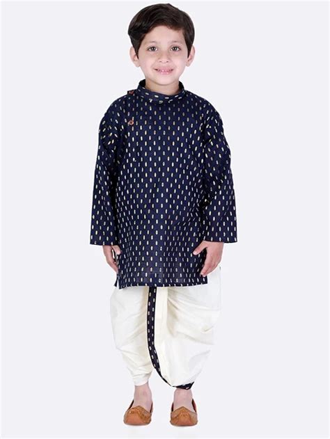 Buy Superminis Full Sleeves Self Design Kurta & Dhoti Set | Superminis