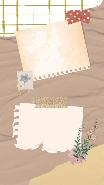 Aesthetic paper notes background wallpaper vector | Free Vector