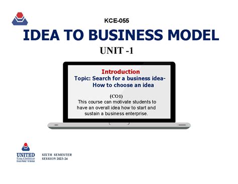 IBM Unit 1 Notes - IDEA TO BUSINESS MODEL SIXTH SEMESTER SESSION 2023 ...