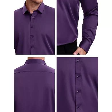 2 Packs Men's Point Collar Long Sleeve Button Down Solid Formal Dress ...