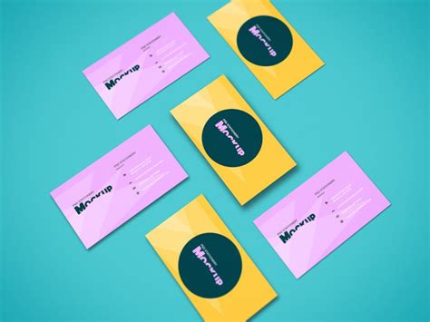 Perspective Business Cards Mockup - graphberry.com