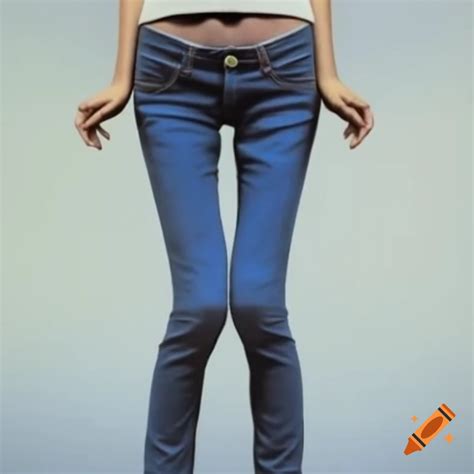 30-year-old woman wearing 2000s style low-rise skinny jeans on Craiyon