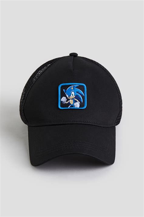 Motif-detail trucker cap - Black/Sonic the Hedgehog - Kids | H&M IN