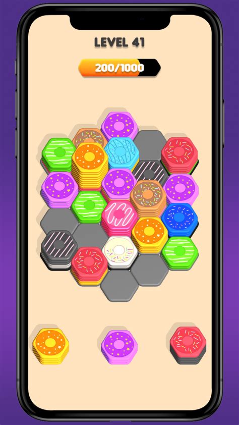 Hexa Sort Donut Stack Puzzle: Hexa Donut Sort Merge Master - Hexa Color Sort Donut Block Sorting ...