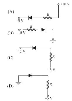 In the following figure, the diodes which are forward biased are: