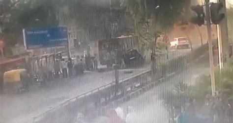 Car Tries To Overtake, Crashes Into Stationary Bus In Ahmedabad; 1 ...