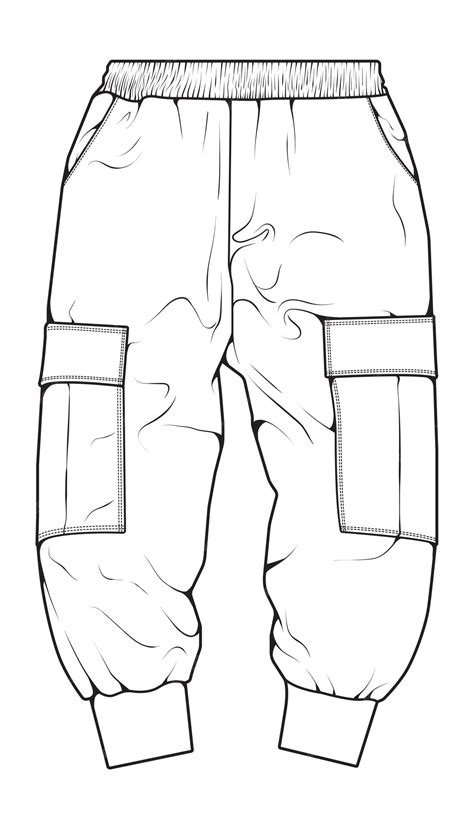 Los pantalones cargo de los hombres describen la plantilla vectorial ...