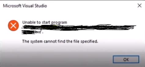 Image result for Unable to Start Program Visual Studio