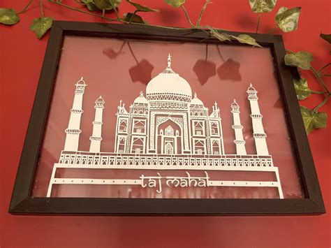 The Taj Mahal Paper Cutting Frame | Indian Monuments | Paper Cut Art ...