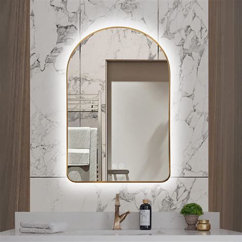 Amazon.com: Niccy Arched LED Lighted Bathroom Mirror, 36x24 Inch ...