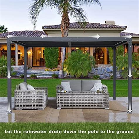 BPS 10' × 13' Outdoor Aluminum Louvered Pergola India | Ubuy