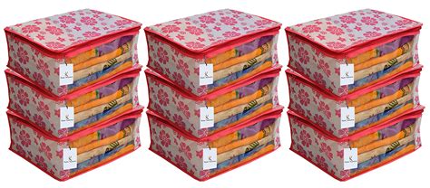 Kuber Industries 9 Piece Non Woven Saree Organiser, Pink – GlobalBees Shop