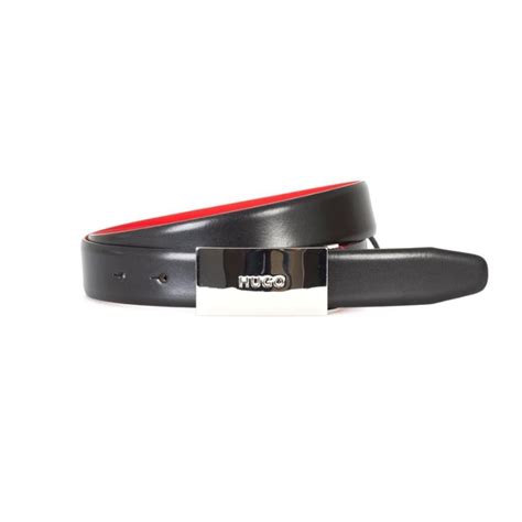 Buy HUGO Hugo Boss Men's Baldwin Plaque Leather Belt Accessory, black ...