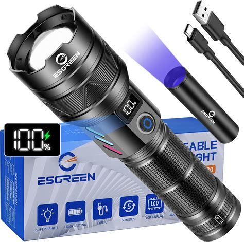 Rechargeable Torches LED Super Bright 500000 Lumens, Powerful USB C LED ...