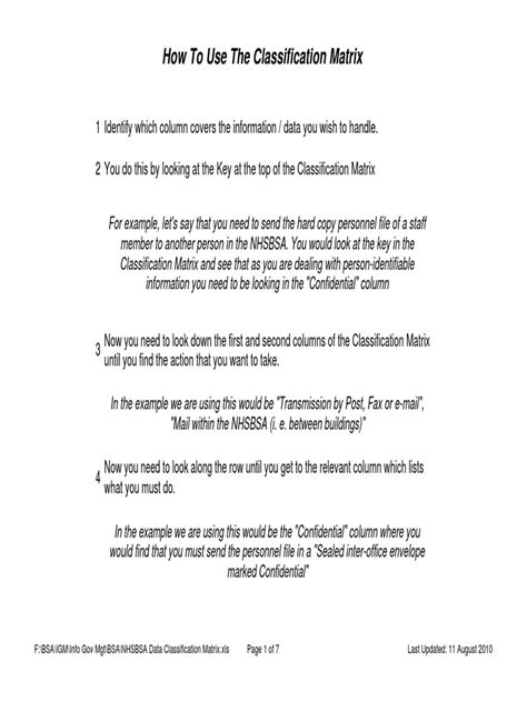 Data Classification Matrix Example 的图像结果