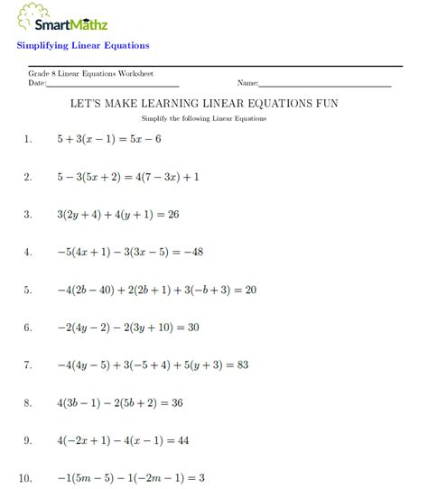 Image result for Simplifying Linear Equations