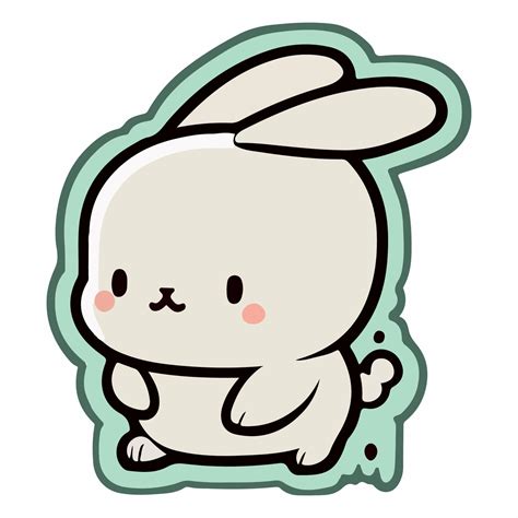 Cute little Bunny Sticker Vector illustration 21556222 Vector Art at ...