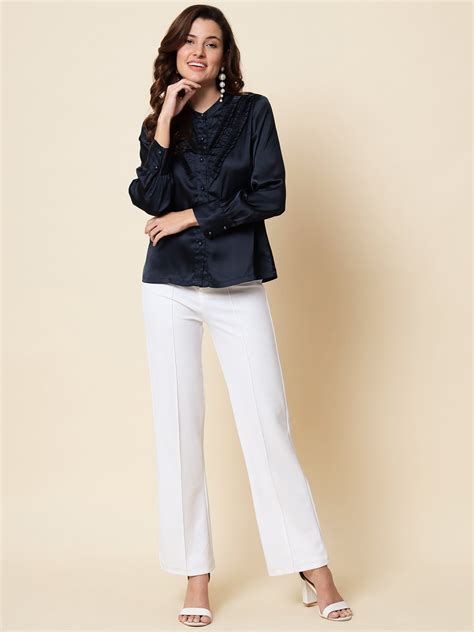 Buy Beatnik Cotton Regular Solid 3/4Th Sleeve Light Pink Women Shirt ...