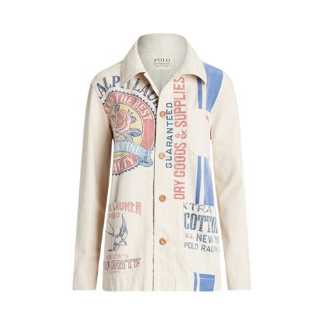 Logo Graphic Canvas Utility Jacket for Women | Ralph Lauren® IN