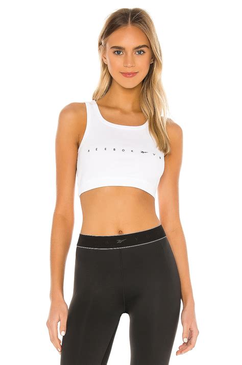 Reebok x Victoria Beckham RBK VB Rib Crop Tank in White | REVOLVE