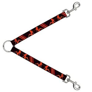 Buckle-Down DLS-W31379 Mud Flap Girls w/Stripes Black/Red/Orange Leash ...