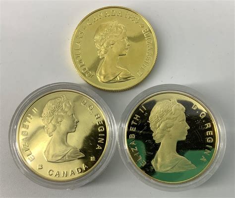 Lot - Three Gold Canadian Coins - Proofs