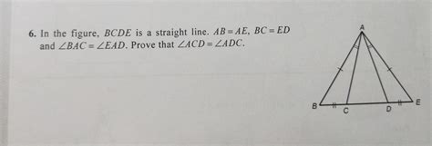 in the figure,BCDE is a straight line.AB=AE , BC=ED and BAC = EAD.Prove ...