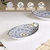 Buy Nestasia Set of 2 Dark Blue Mandala Ceramic Long Dish with Handles ...