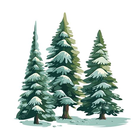 Real Snow Clip Art Of Trees Snow Tree Vector PNG, Vector, PSD, And