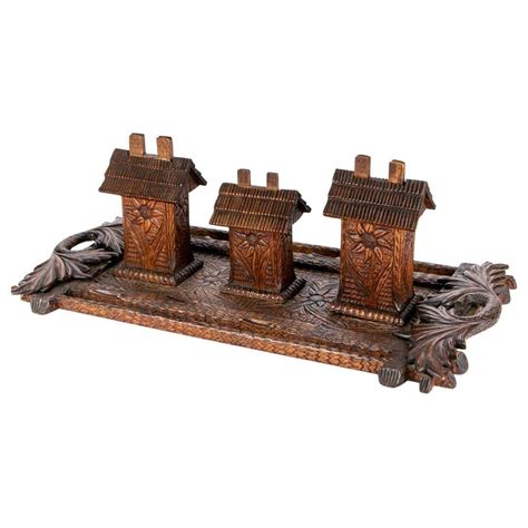 Rare Tramp Art Carved Wood Cigarette Dispenser For Sale at 1stDibs ...
