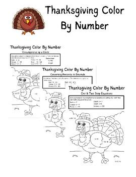 Image result for Thanksgiving Math Color by Number