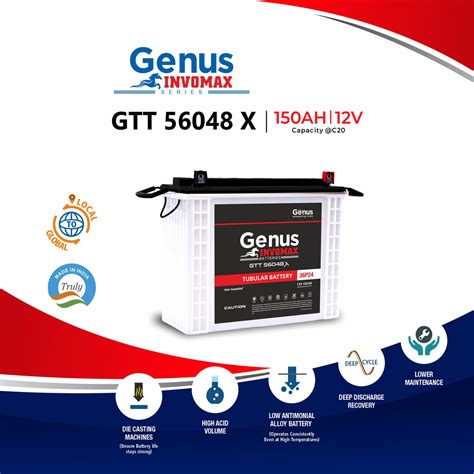 Genus Invomax GTT56048- inverter battery for consistent power – Genus ...