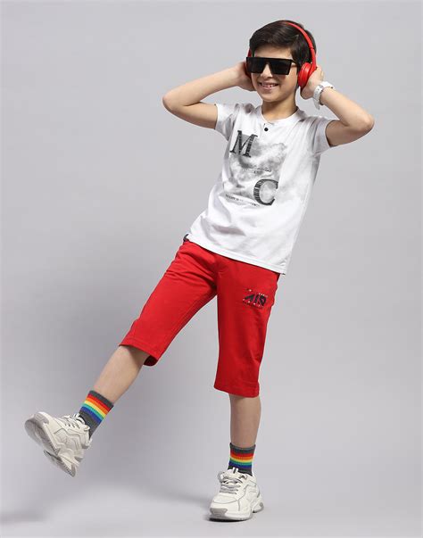 Buy Boys Red Printed Capri Online in India - Monte Carlo