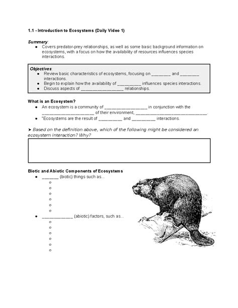 APES Unit 1 Review Packet - 1 - Introduction to Ecosystems (Daily Video ...