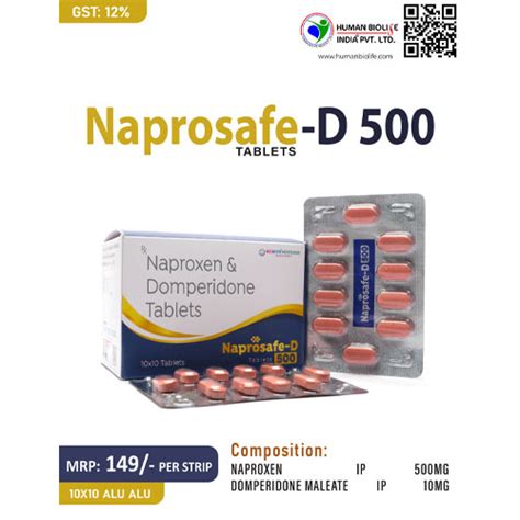 NAPROSAFE-D 500 Tablets Human Biolife India Pvt. Ltd.