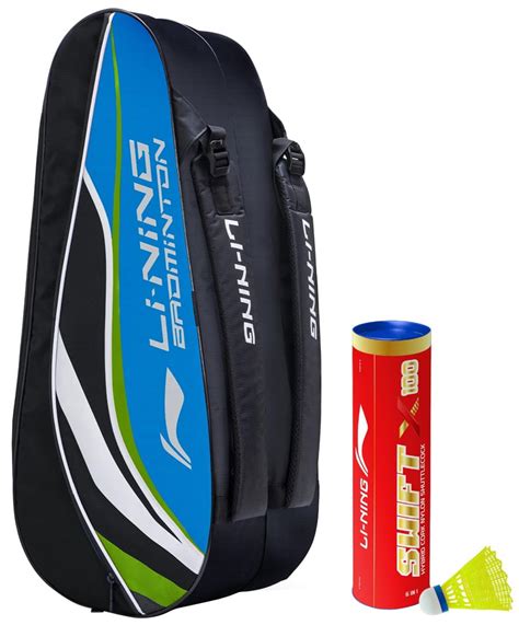 Buy Li-Ning Panther Double Zipper Polyester Badminton Kit Bag (Black ...