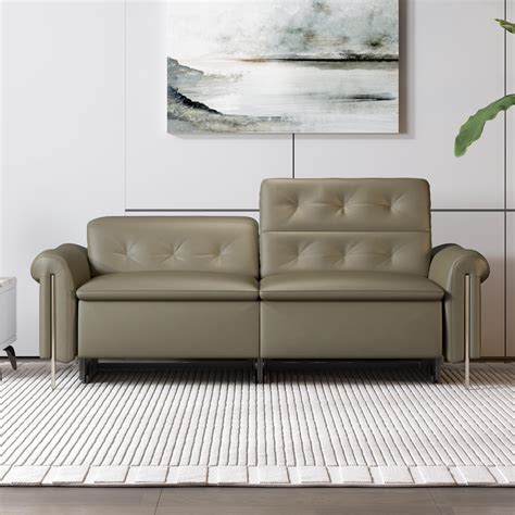 Buy Splendor Three Seater Olive Green Leather Recliner at Durian