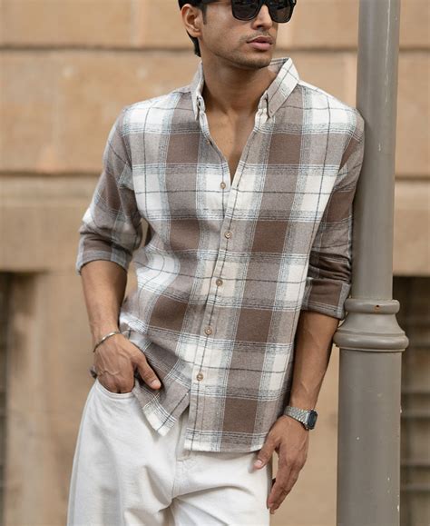 Light Brown Checks Shirt – Powerlook