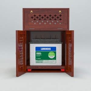 Deuba Solid Sheesham Wood Inverter Battery Cabinet Mahogany Trolley for ...