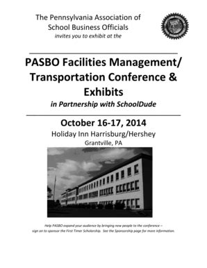 Fillable Online PASBO Facilities Management Transportation Conference ...