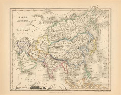 Milner's 1850 Map of Asia - Art Source International