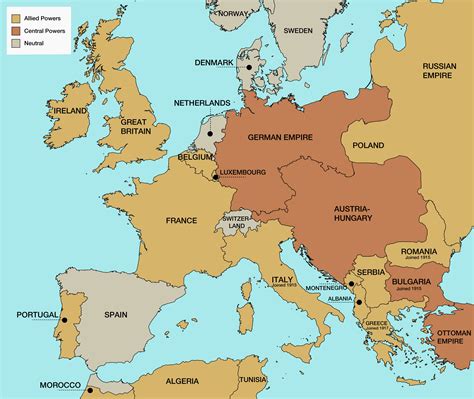 Suburbano Digital: Map showing First World War alliances