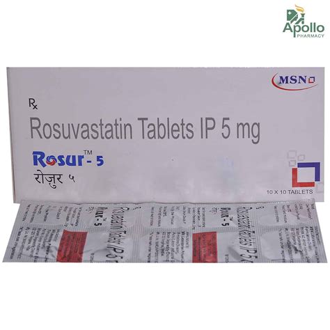 ROSUR 5MG TABLET 10'S Price, Uses, Side Effects, Composition - Apollo ...