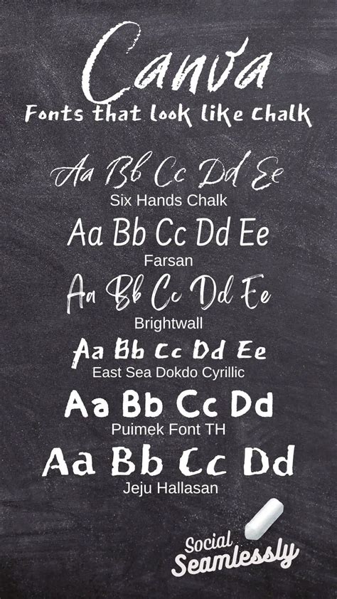 12 Free Canva Fonts that Look Like Chalk - Social Seamlessly
