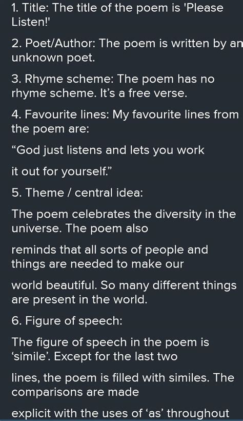 appreciation of 'please listen'Q.3. (B) Appreciation:Read the following ...