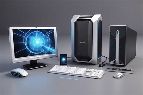 View of 3d computer device with peripheral devices | Premium AI ...