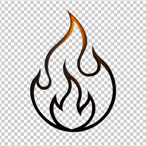 Premium PSD | Fire flame in outline png