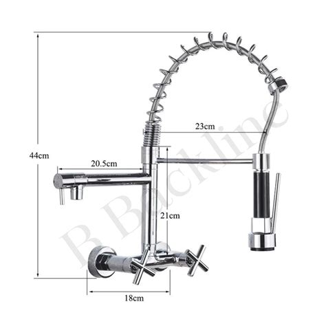 B Backline Brass Wall-Mount Sink Tap Hot & Cold Mixer Pullout Kitchen
